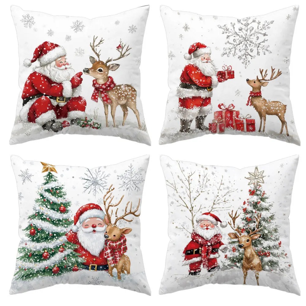 

2025 hot-selling Christmas peach velvet pillow cover living room decoration pillow sofa bedroom home