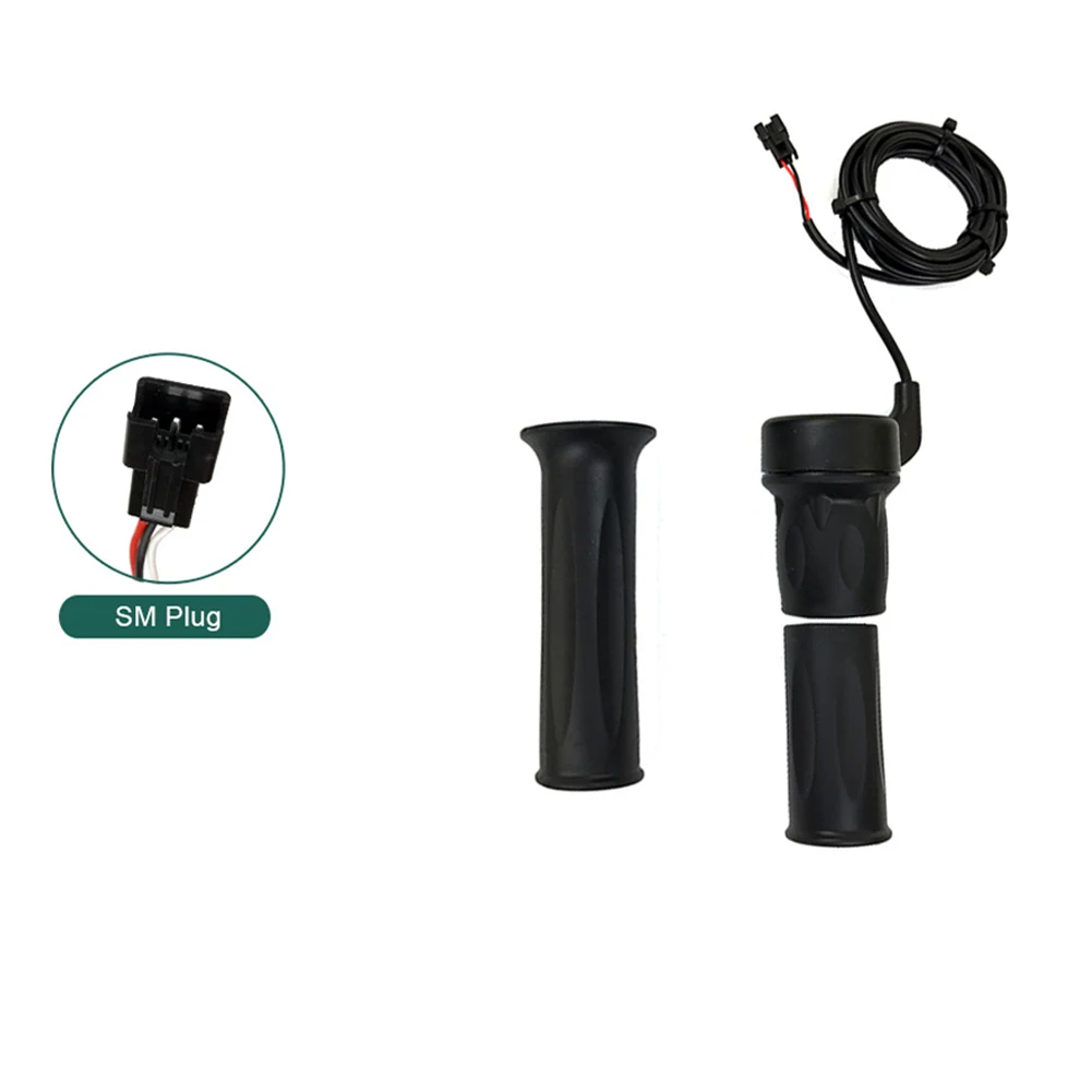 

E-bike Twist Throttle Grip 180cm 20X 3 Pin Black Electric Bicycle For 22.2mm Handle Half Twisting Rubber+plastic