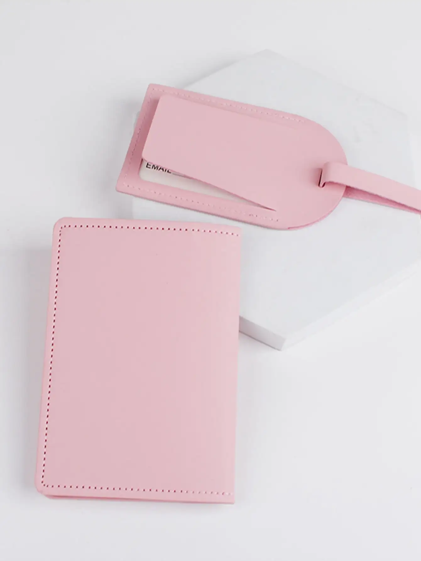 2 Teile/satz Passport Abdeckung Gepäck Koffer Tag Mit Name ID Karte Anti-verloren PU Leder Brieftasche Reise Zubehör Für flug Paare – Detail 2