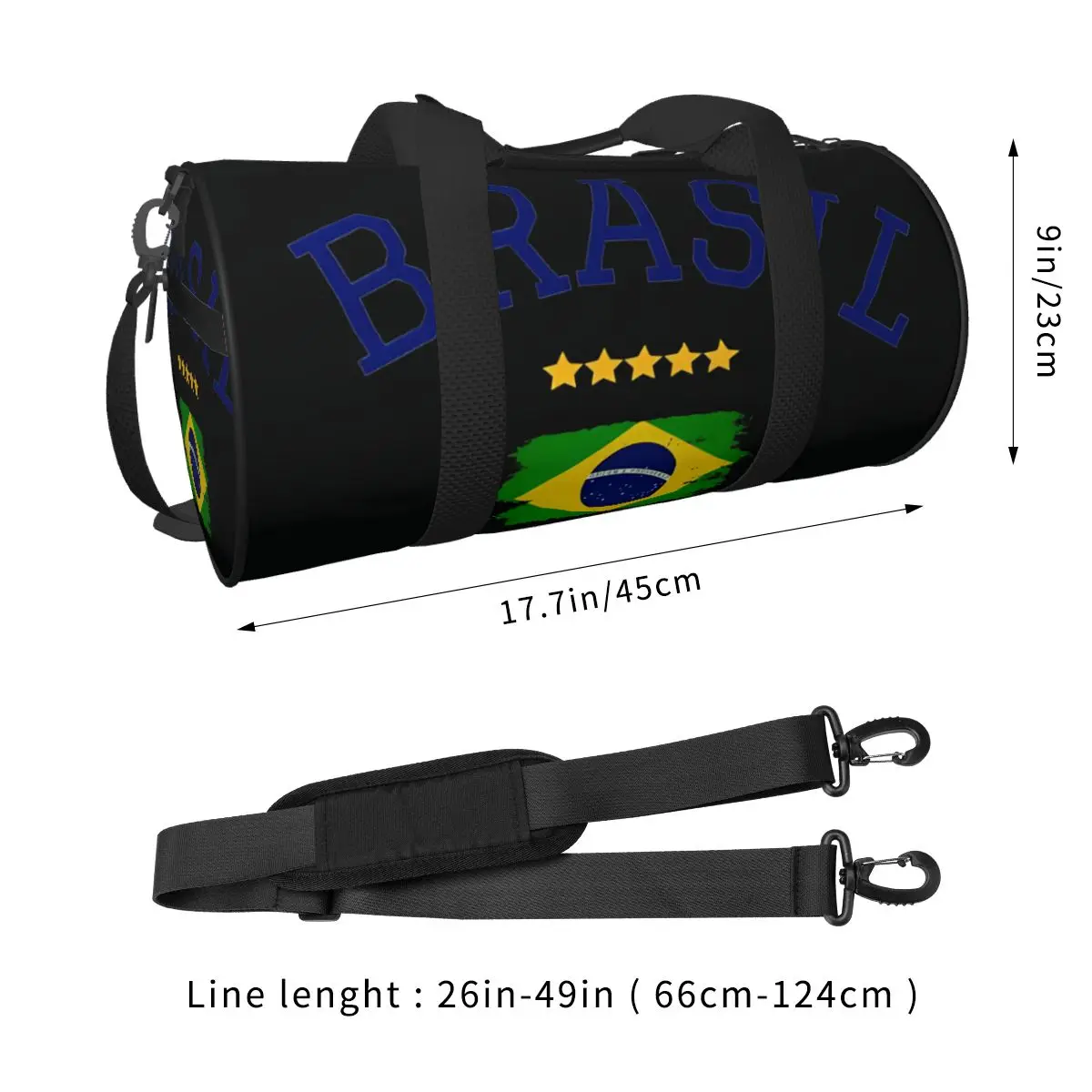 Brasil National Flag Gym Bag Outdoor Sports Bags Large Travel Training Design Handbag Retro Fitness Bag For Men