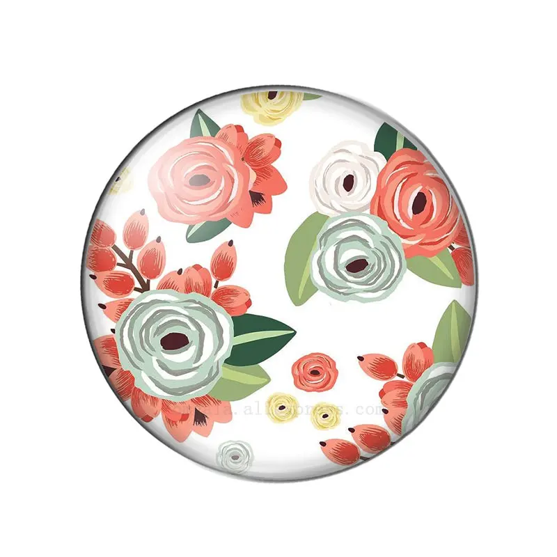 Watercolor Flowers Paintings 8mm/10mm/12mm/18mm/20mm/25mm Round photo glass cabochon demo flat back Making findings