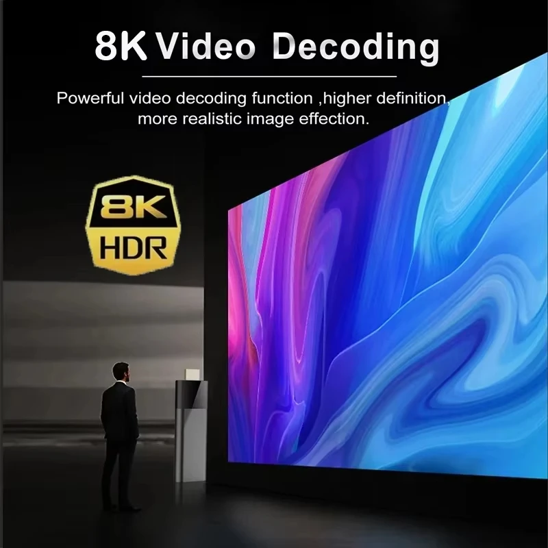Q12 Ultra HD 8K Android TV H313 رباعي النواة 2.4/5G Dual Wifi Bluetooth 5.4 8GB RAM 128GB ROM صوت عن بعد Android 14.0 TV Stick Box