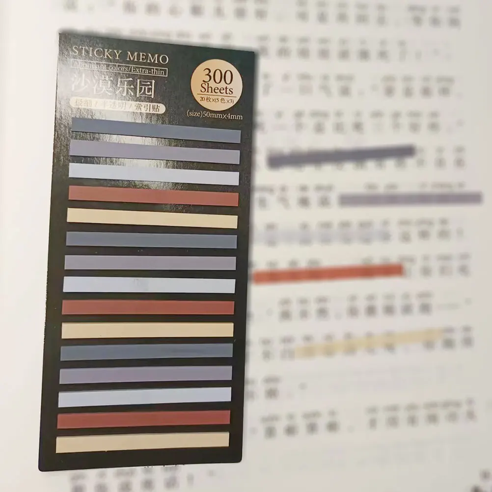 

6Sets Book Sticky Tabs Reading Strips with Strong Adhesion Pet Material Reusable Index Markers for Notebooks Journals Diaries