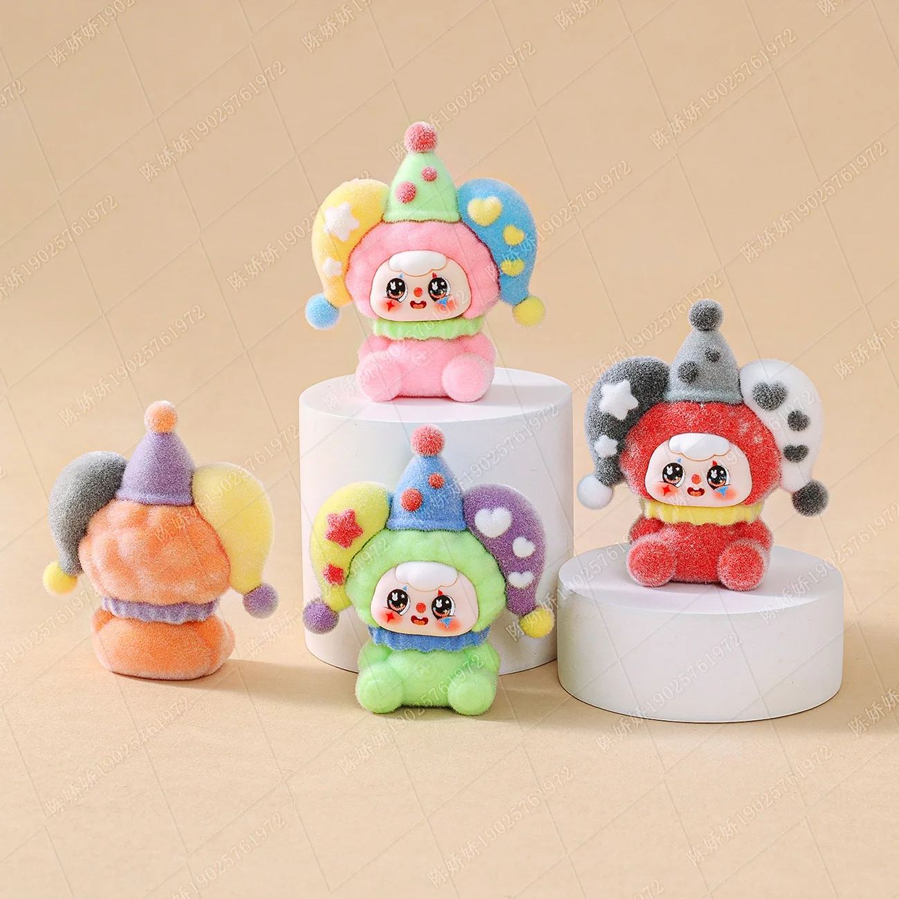 

9 pieces circus bean-shaped figurines for tabletop decoration, creative gifts, DIY keychains