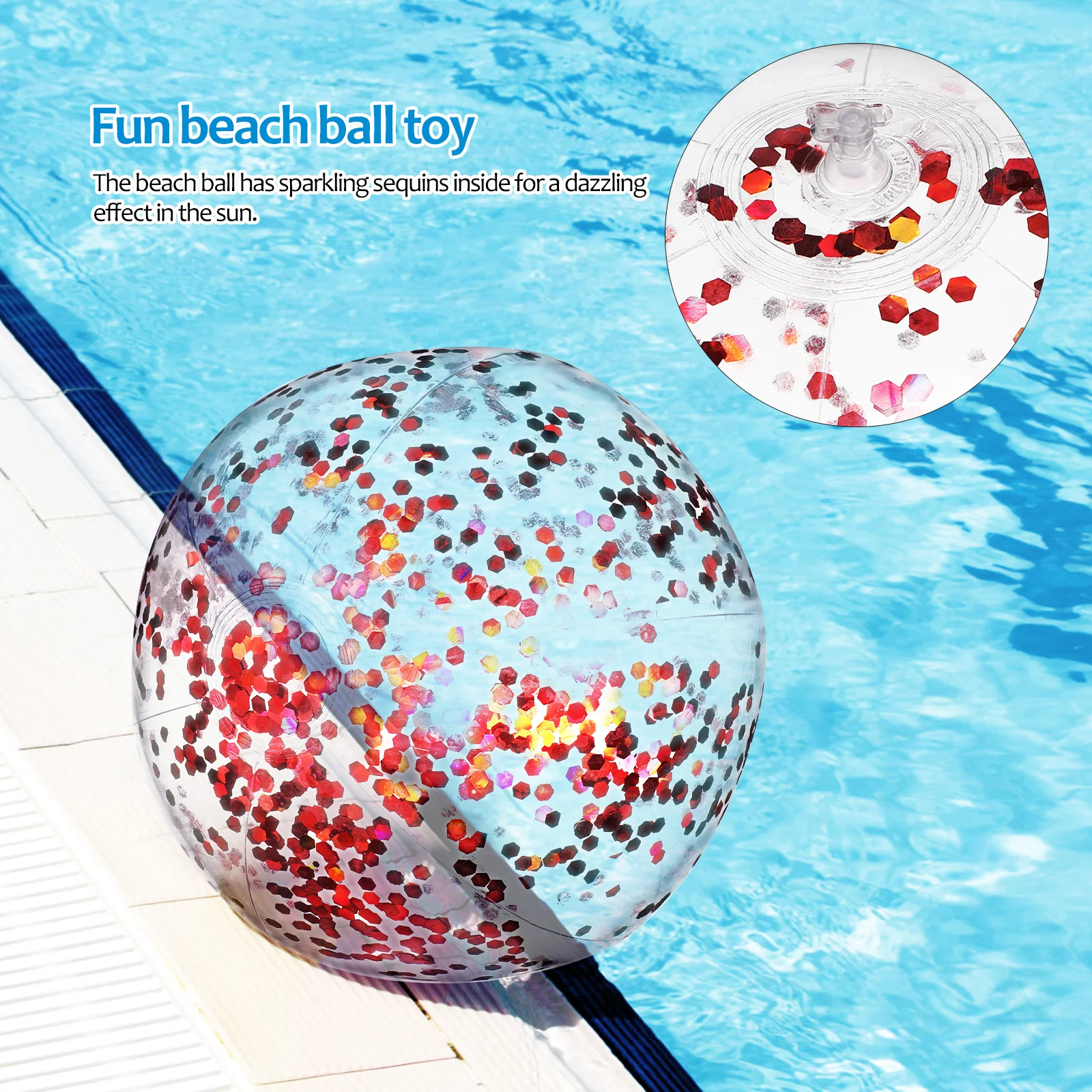 Beach Ball Balloon Inflatable Water for Kids Volleyball Sequins Balls Toys Pool