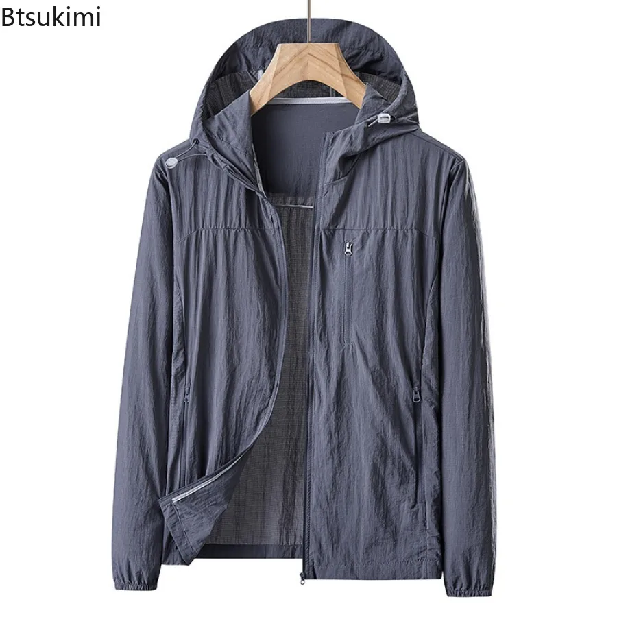 Summer Icy Silk Sun Protection Jacket Men Outdoor UPF50+ Anti UV Casual Camping Windbreaker Quick Dry Hiking Sports Unisex Coats