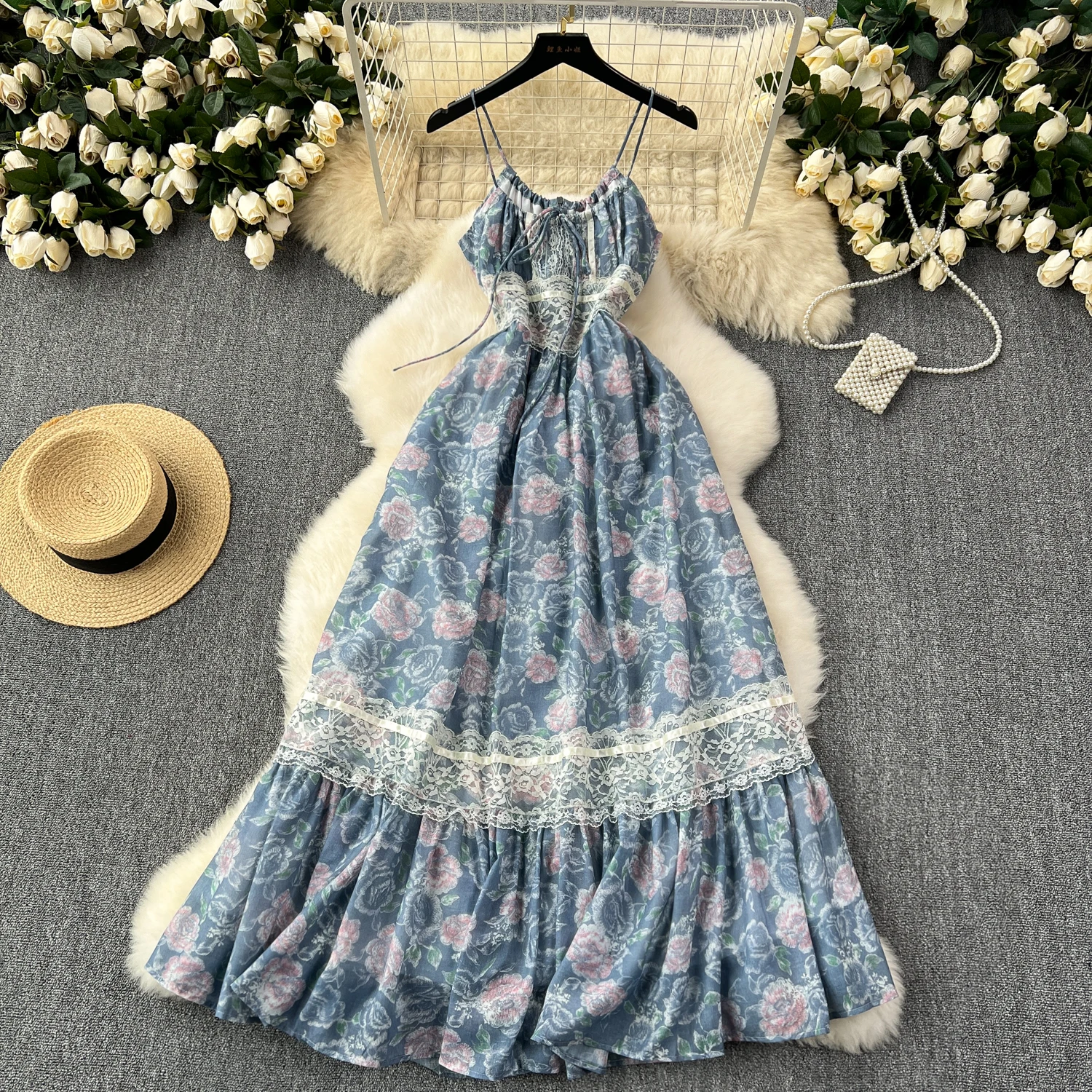 

Sexy Chic lace PATCHWORK Print slip Dress Fashion Vestidos Slim Party Club Summer Off Shoulder Hotsweet Beach Dresses