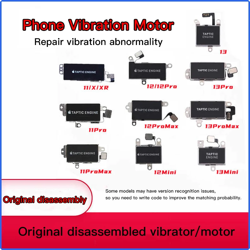 1 pz -- vibrazione vibratore per iPhone 13, 12, 11 Pro Max, X, XS, XR, XSM, modulo motore silenzioso, cavo flessibile, all'ingrosso