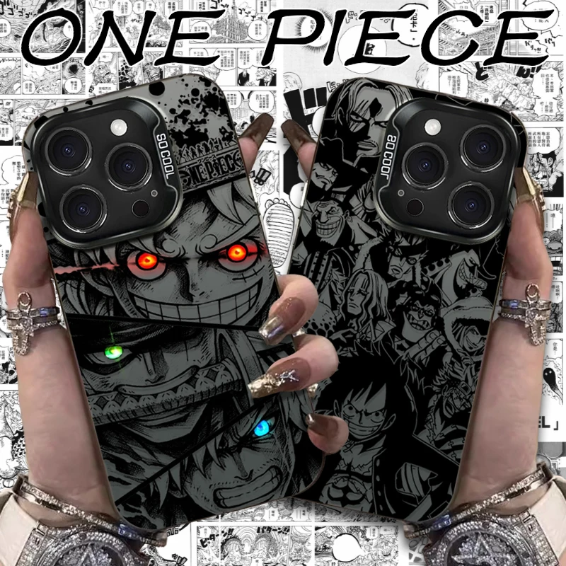 Funda para Teléfono iPhone 12 17 Air Pro Max 16 15 11 14 13 Pro Max XS X XR Plus 8 7 SE 2020, Diseño One Piece Luffy Zoro Sanji