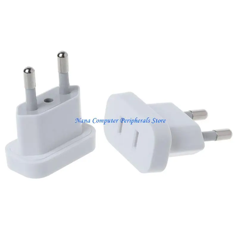 F68C 4MM US to EU Plug Outlet Travel Power Socket Adapter USA to Europe