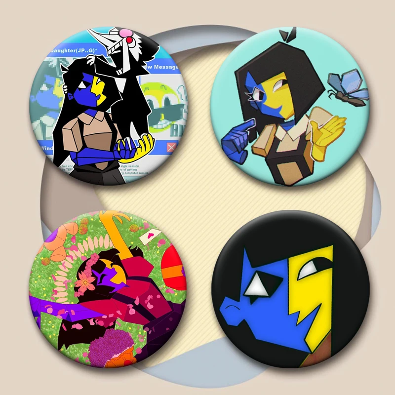 دبابيس أزرار بسيطة من Ena Graphic Sthetic Rain Rock، دبابيس بتصميم دبابيس، إكسسوارات هدايا شارة مزخرفة أنيقة رائعة #3