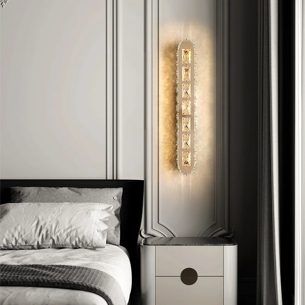 Imagem -03 - Luxo Cristal Led Wall Light Nordic Sconce Lâmpada de Parede Moderna Quarto Sala de Estar Teto Luminária Decoração Cabeceira