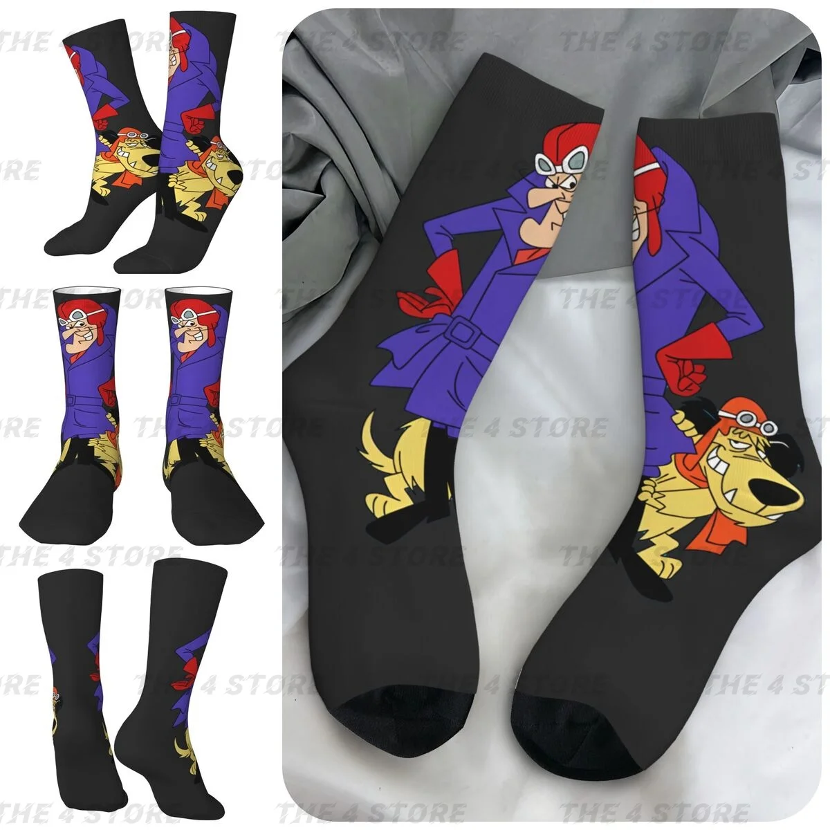 

Muttley High elasticity polyester fiber cosy Unisex Cycling Happy 3D color printing Socks