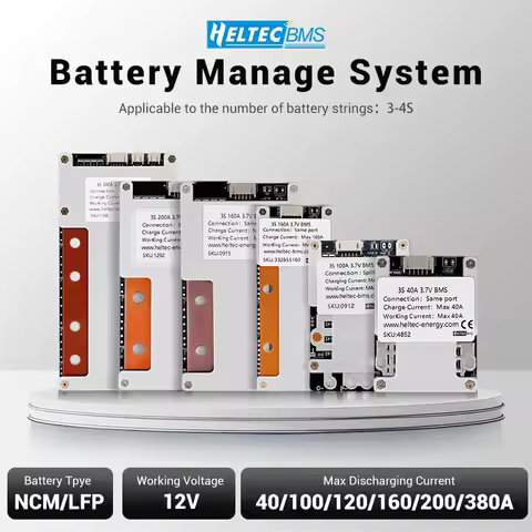 Heltecbms lipo 3s bms 4s lifepo4 12v 40a 80a 120a 160a 200a 330a 380a balanced lithium/Iron Phosphate battery protecion board