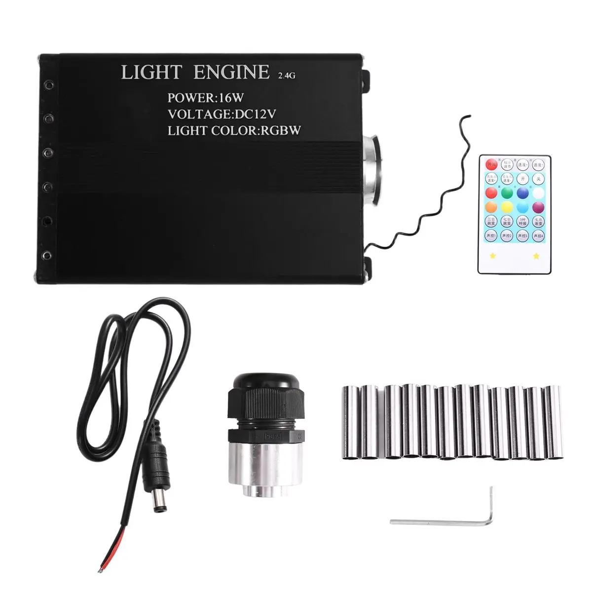 RGB Fiber Optic Light Engine 12V 16W with Remote Control, for Home Roof Decoration,Adjustable Flashing Speed