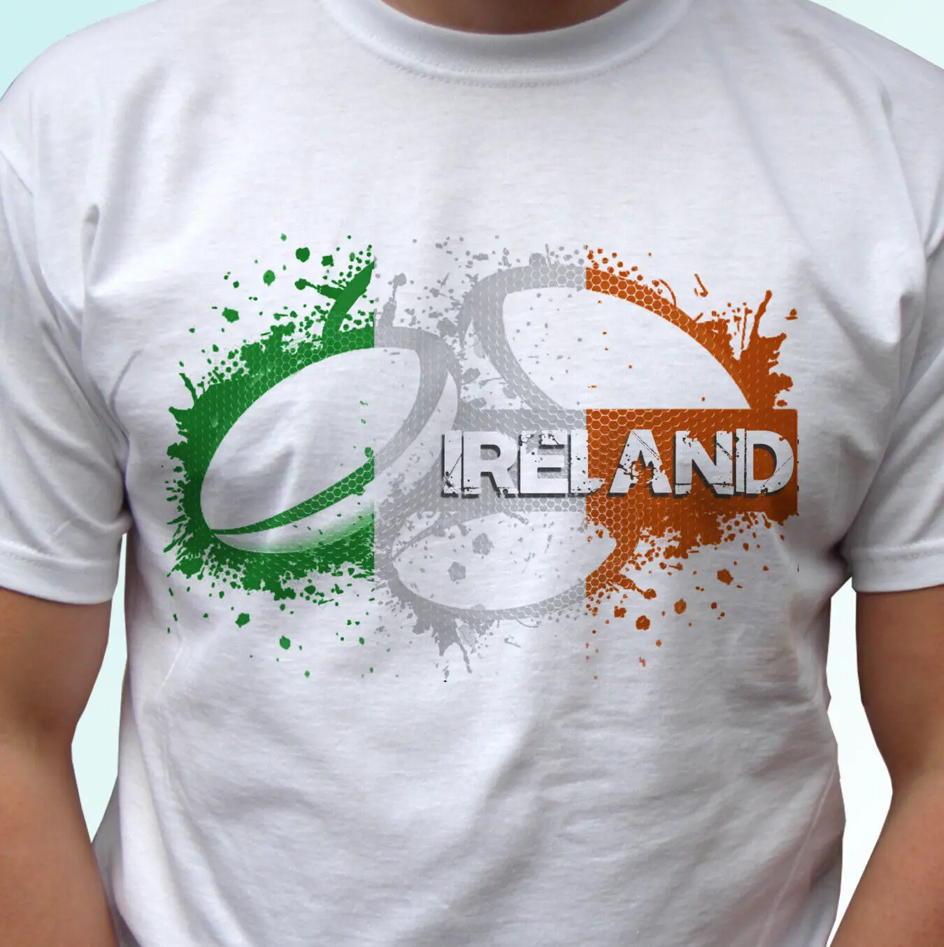 

Ireland Rugby flag white t shirt Rugger top tee football gift design all sizes