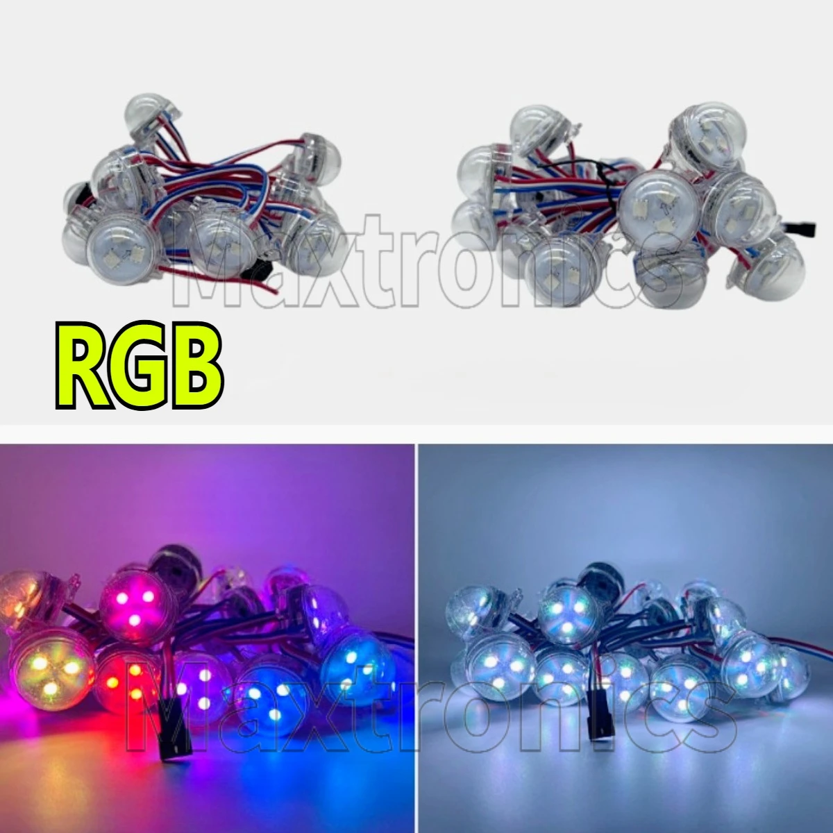 200 stks DC12V WS2811 3 LEDs 5050 RGB LED Lichtslingers D30mm Diffuus LED Pixel Module Transparante Shell IP68 0.72 W/PCS Volledige Kleur