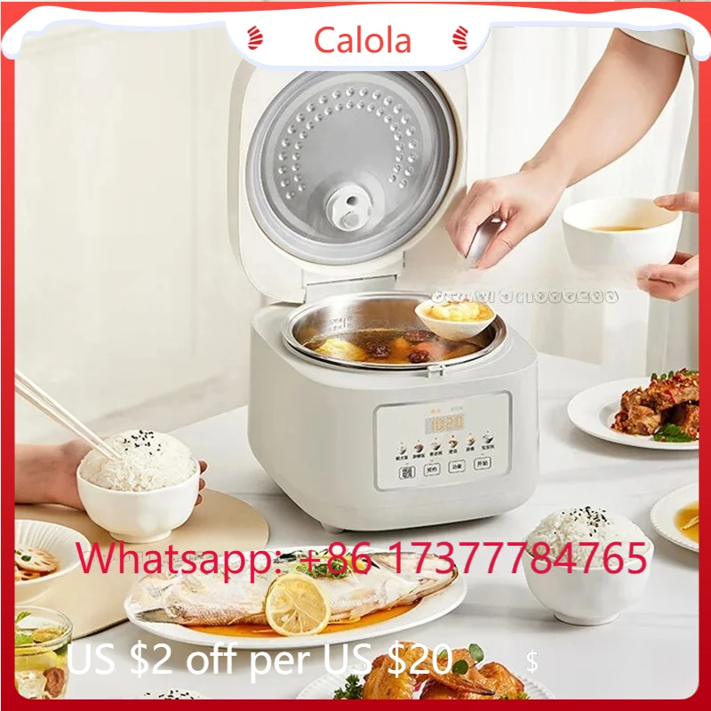 Electric Smart Multifunctional Rice Cooker 1-6 People Stainless Steel Adjustable Kitchen Appliance