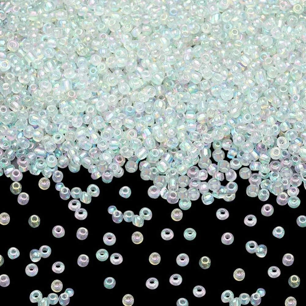 1박스 200G 6/0 유리 시드 비즈 4mm 시드 비즈 벌크 소형 미세 AB 컬러 투명 원형 포니 컬러풀 비즈 쥬얼리용