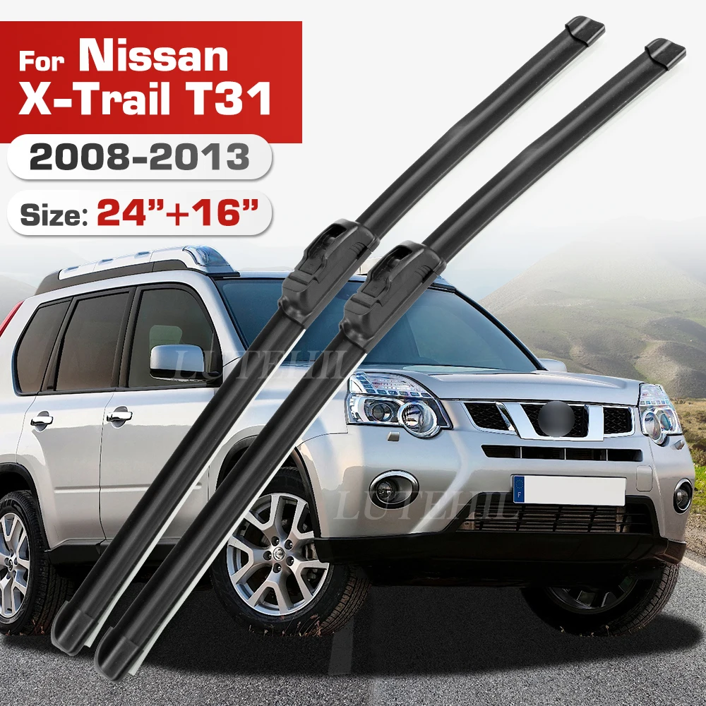 Wischer Für Nissan X-Trail T31 2008-2013 2009 2010 2011 2012 Front Klingen Windschutzscheibe Windschutz fenster Pinsel 24 "+ 16"