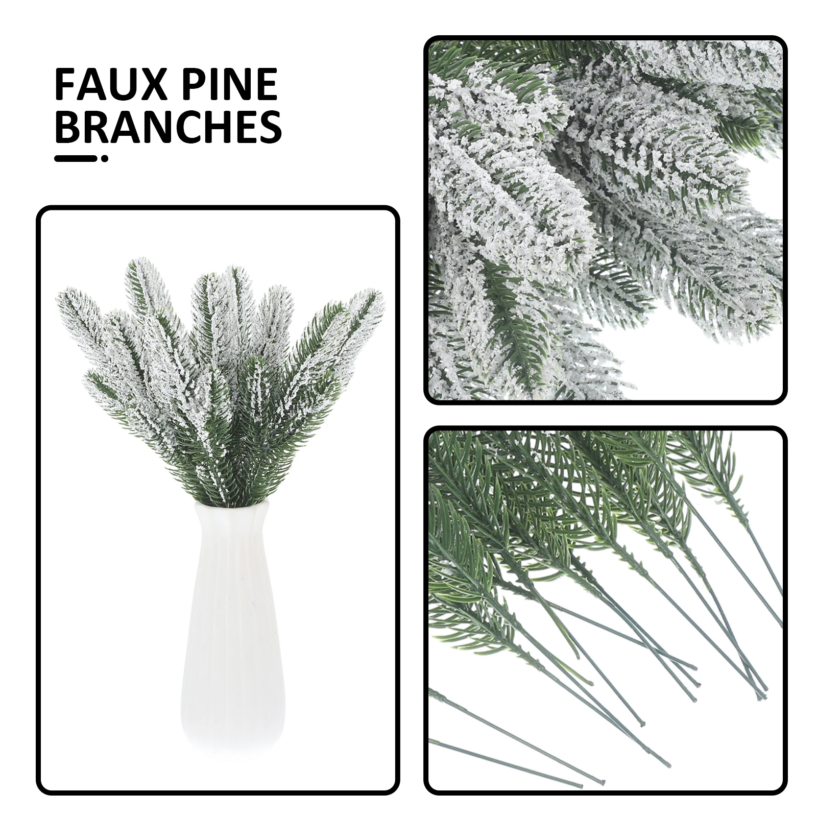 

24Pcs Decorative Pine Picks Faux Greenery Artificial Pine Branches Wedding Christmas Centerpieces
