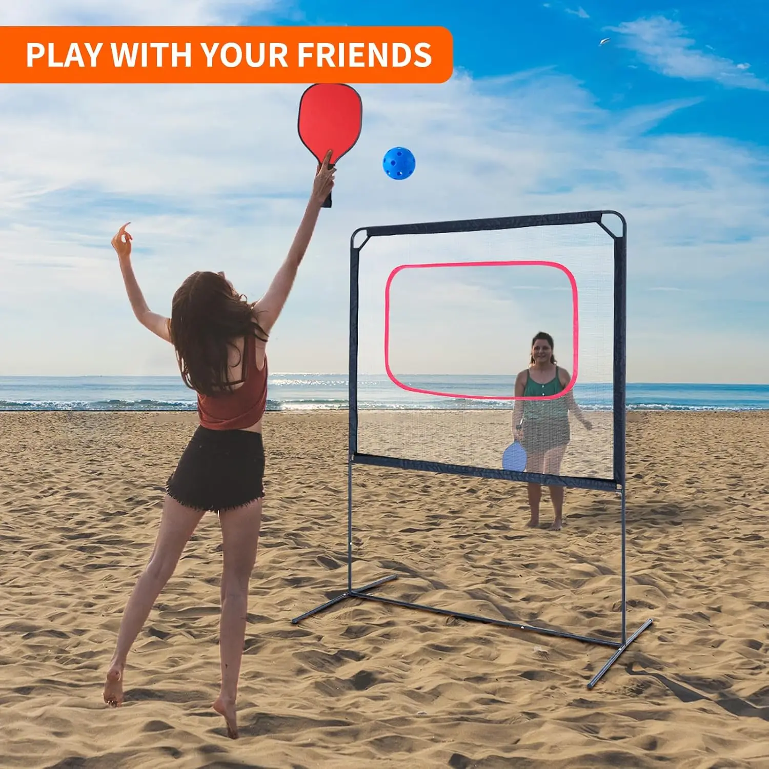 แบบพกพา All-in-1 ชุดสําหรับ Pickleball แบดมินตันเทนนิสสุทธิสําหรับ Backyard สนุกเกมอุปกรณ์เสริมอุปกรณ์