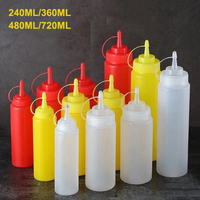 1/3pcs PE Condiment Squeeze Bottles for Ketchup Mustard Mayo Hot Sauces Olive Oil Bottles Kitchen Gadget