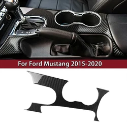 For Ford Mustang 2015 2016 2017 2018 2019 LHD Car Interior Gear Shift Panel Cover Decal Sticker Carbon Fiber Interior Decoration