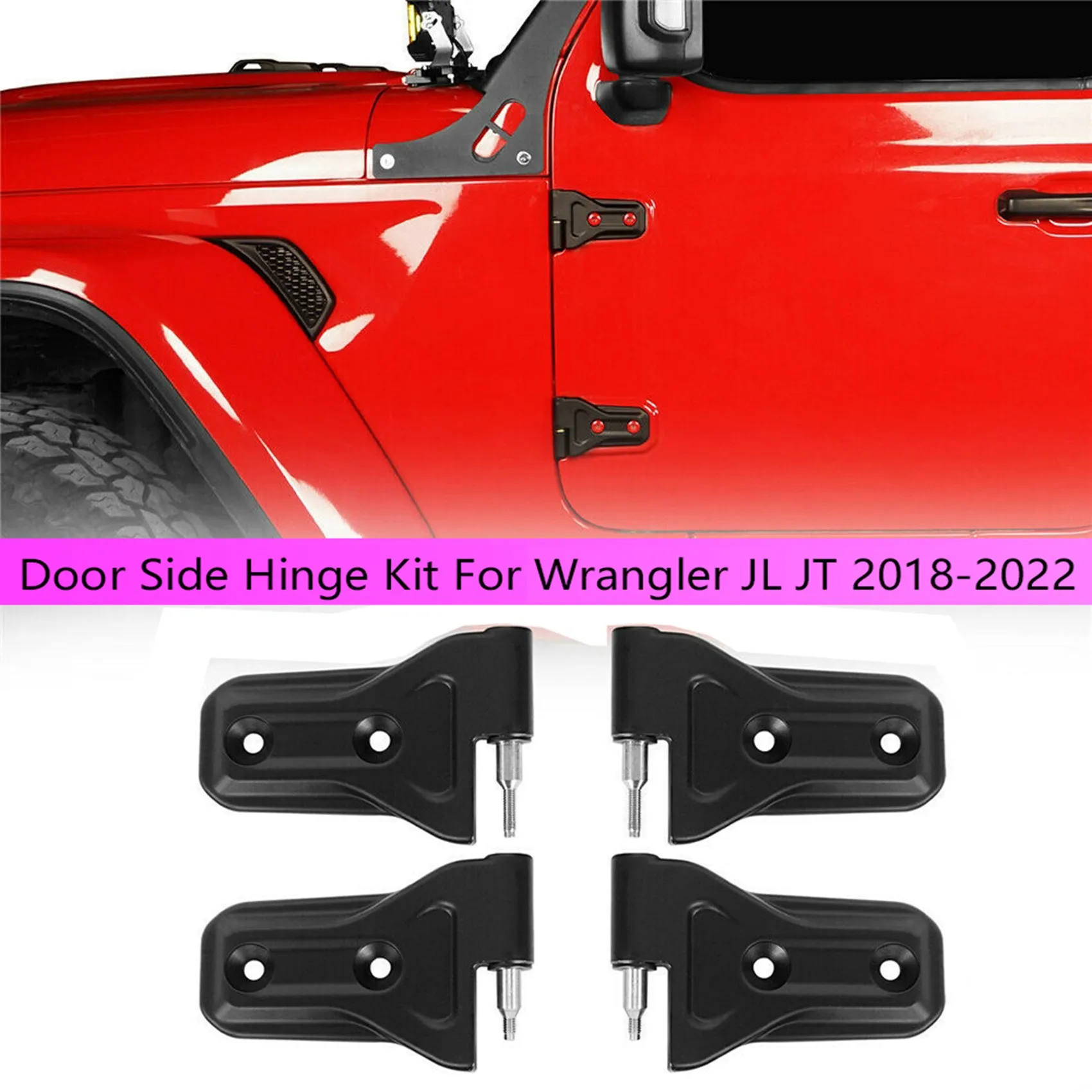 1Set Door Side Hinge Kit for Jeep Wrangler JL JT 2018-2022 Left+Right Heavy Duty Door Hinges