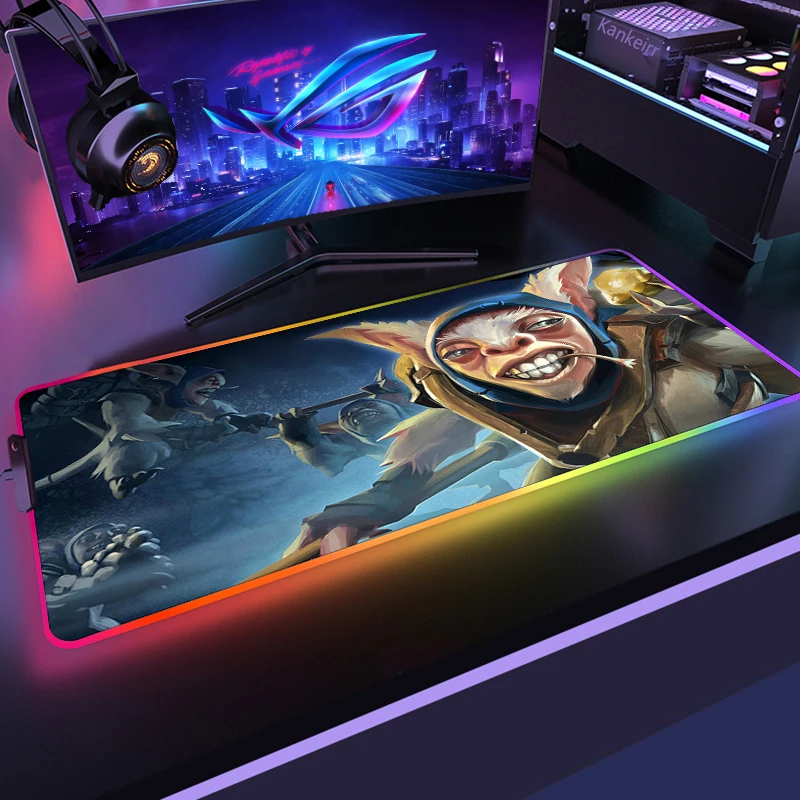 Dota2 Large RGB Mouse Pad Gaming Mousepad LED Lighting Mouse Mat Gamer Mousepads PC Desk Pads RGB Keyboard Mats Carpet 1000x500