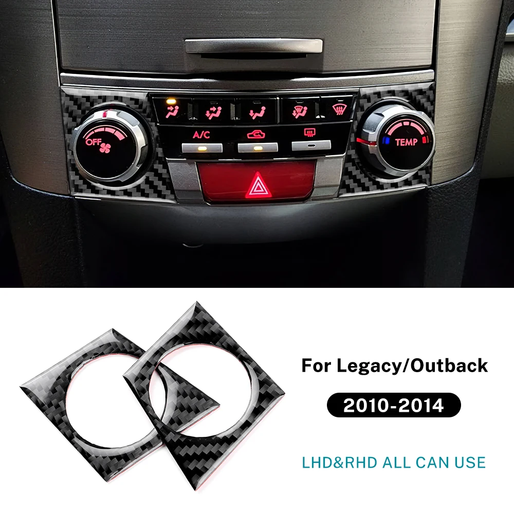 

For Subaru Legacy Outback 2010 2011 2012 2013 2014 LHD RHD Central Control Rotary Button Real Soft Carbon Fiber Sticker Car Trim