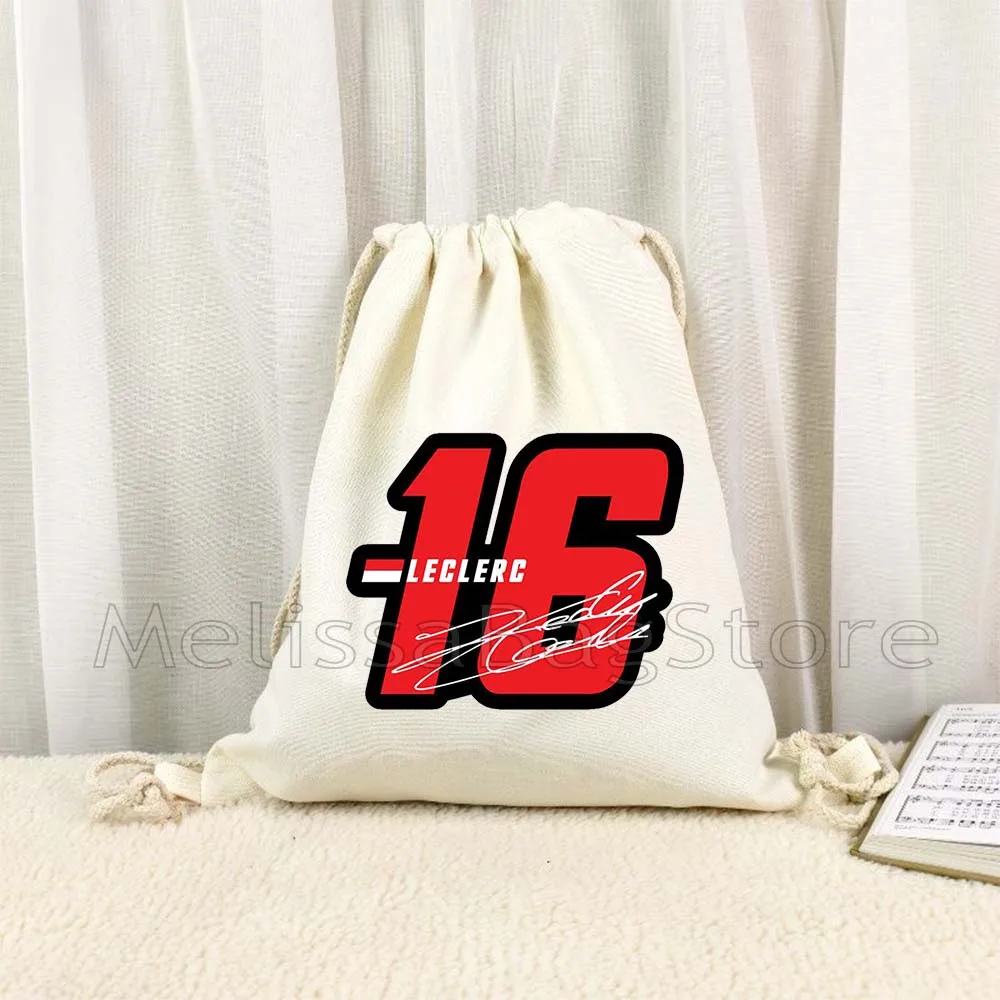 F1 Racer Number Alex 23 Carlos 55 Lewis 44 Lando 4 George 63 Fernando 14 Charles 16 Canvas Drawstring Bag Gym Backpack Sackpack