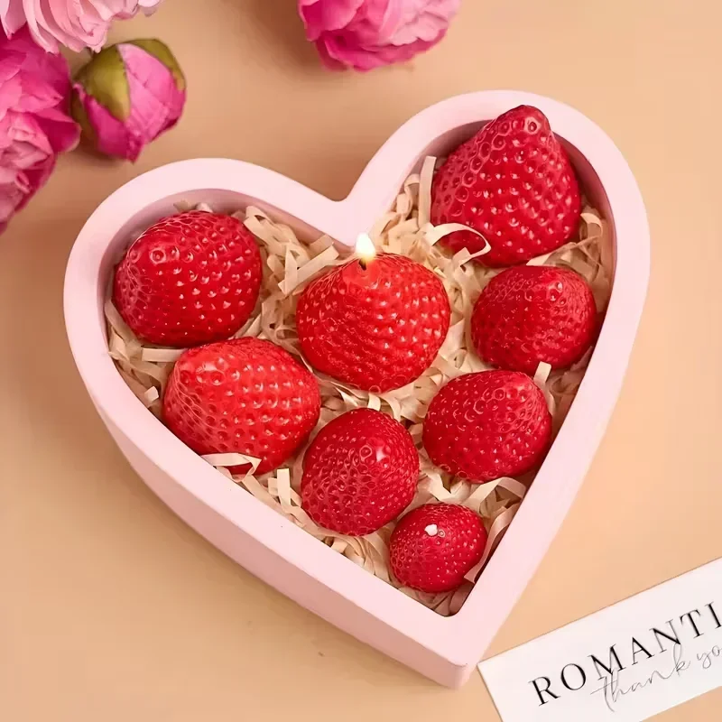 2026 Strawberry Silicone Candle Mold for DIY Aromatherapy Resin Crafts 2026 Latest Models Valentine Wedding Birthday Gift Making