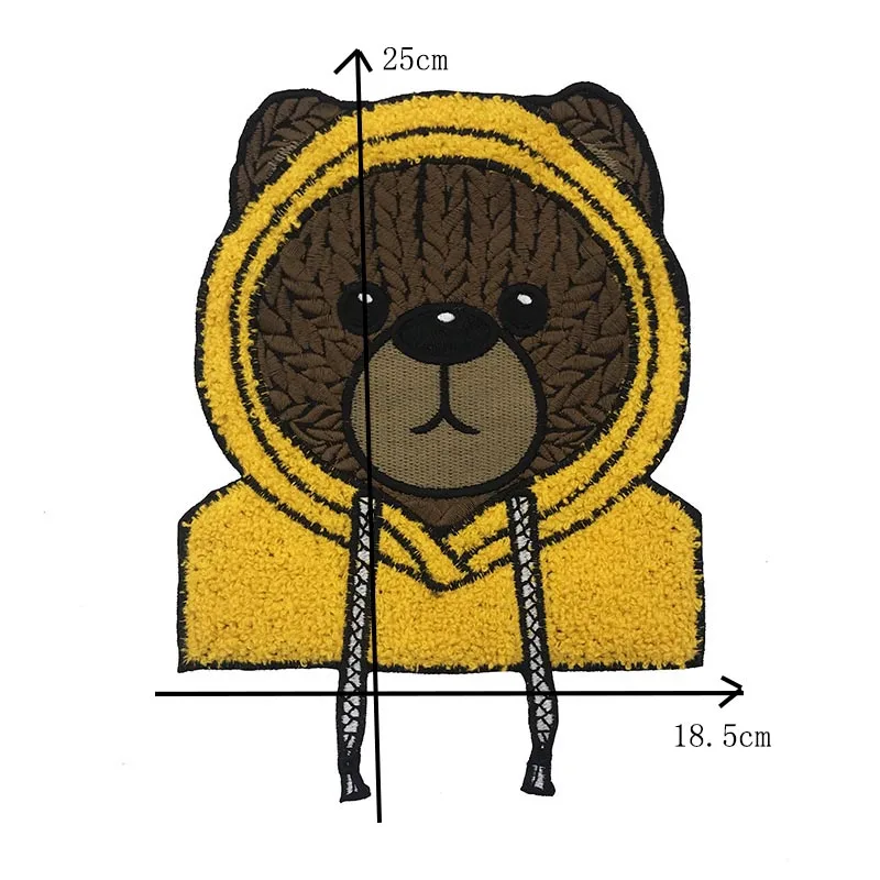 Embroidery Cartoon Badges,chenille Animal Patch,bear Appliques Bears Patches for Clothing DIY Accessory WF22911