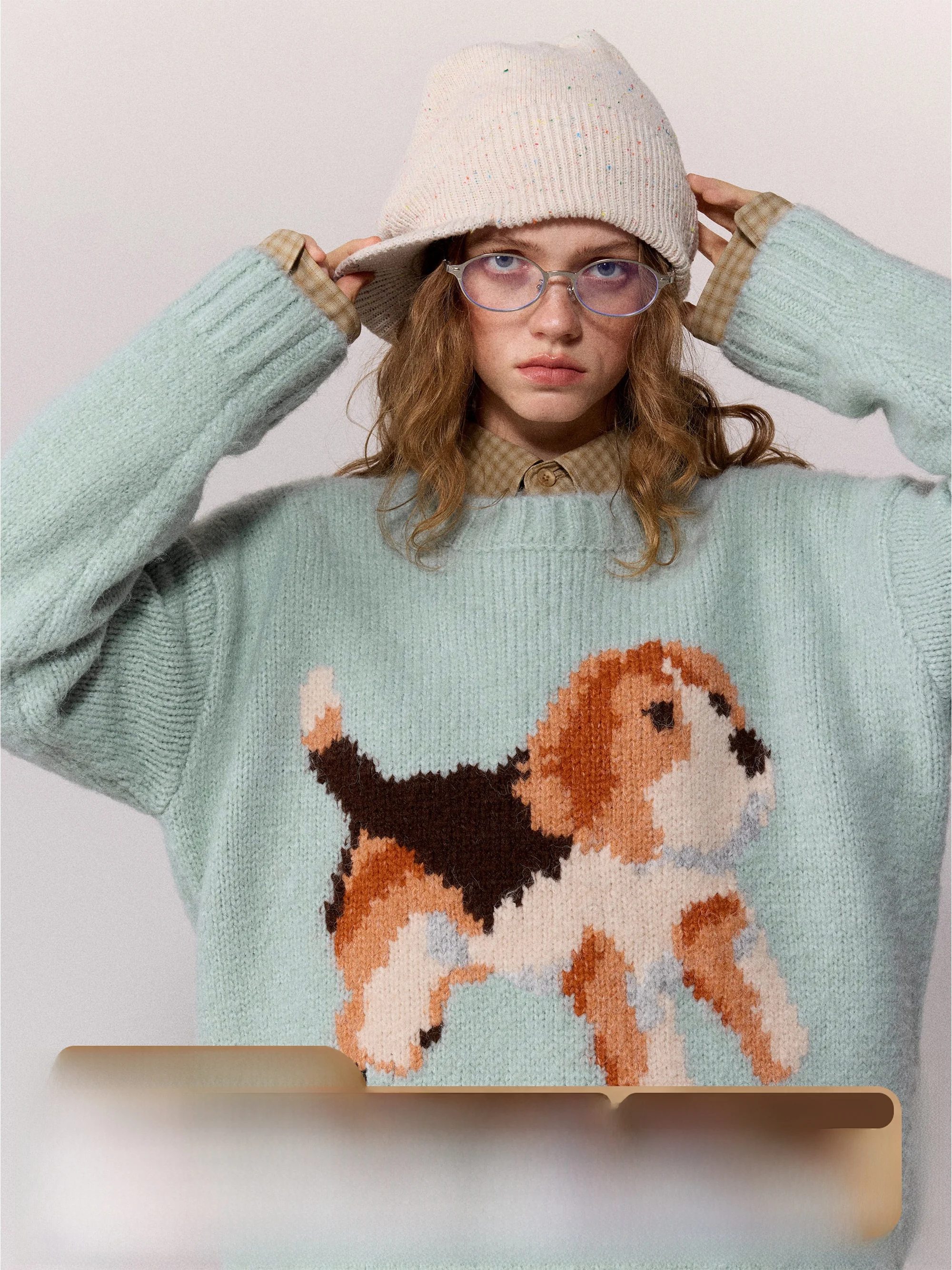 

Loose round Ne Dog Pattern Knitted Sweater Cozy Feeling Monterest Instant Mountain Wild Thi Needle Knitwear for Youth