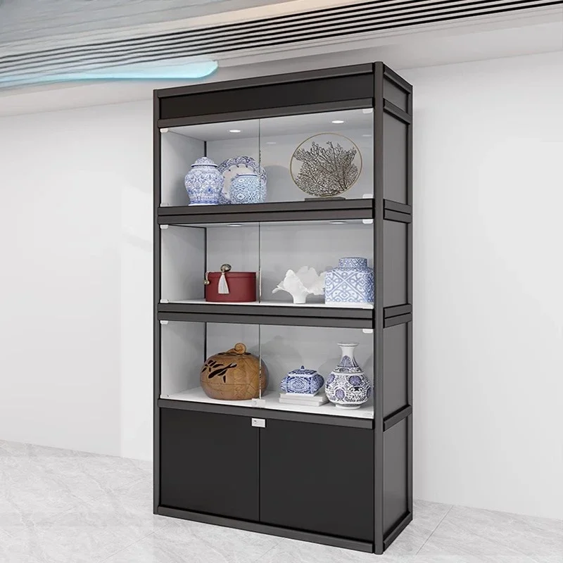 

hot sales Custom Museum Glass Cabinet Antique Calligraphy and Painting Porcelain Cultural Relics Art Statue Exhibition Cabinet