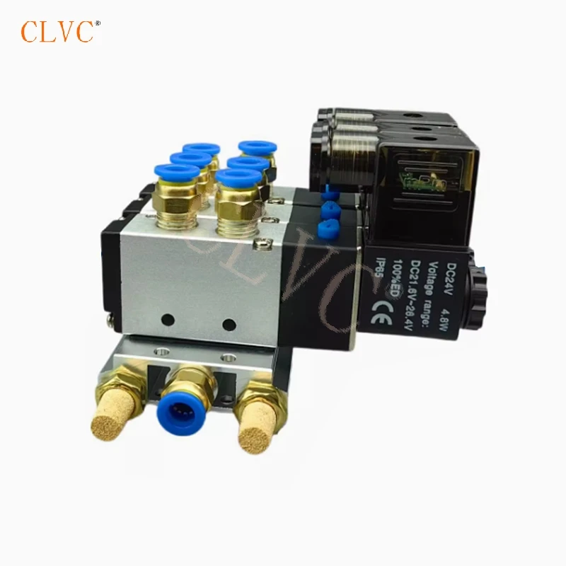 Electromagnetic valve combination 4V210-08 pneumatic solenoid control valve switch 220V air valve 24V cylinder electronic valve