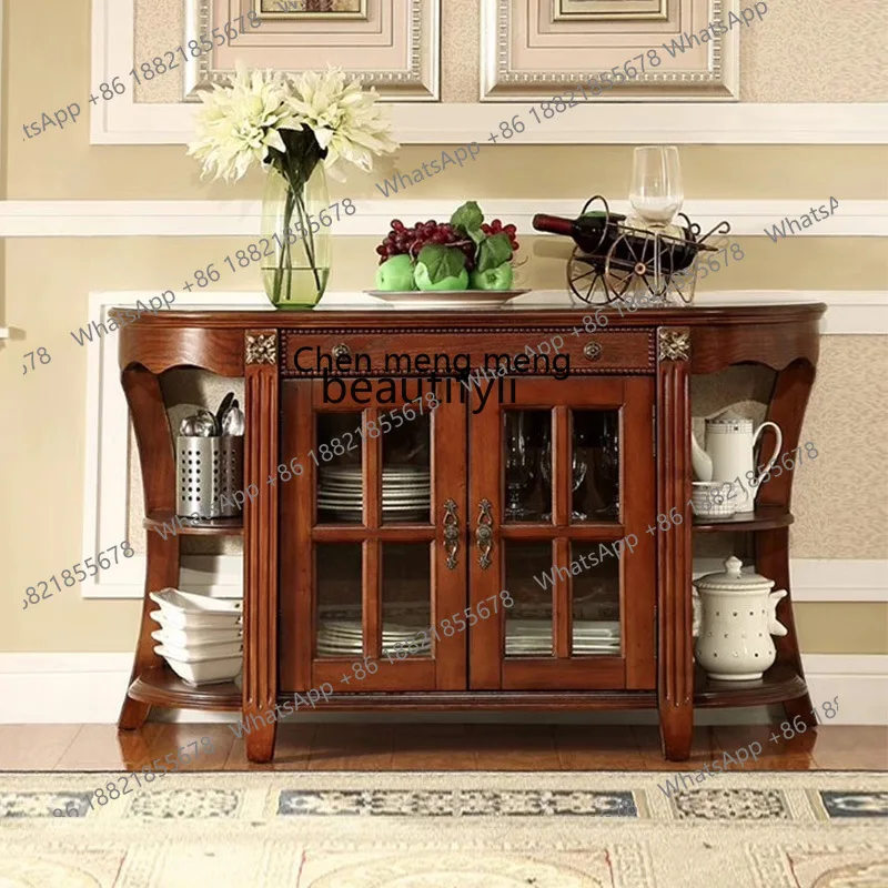 X  Solid wood entrance cabinet with door storage sideboard living room sofa back several foyer semi-circular cabinet