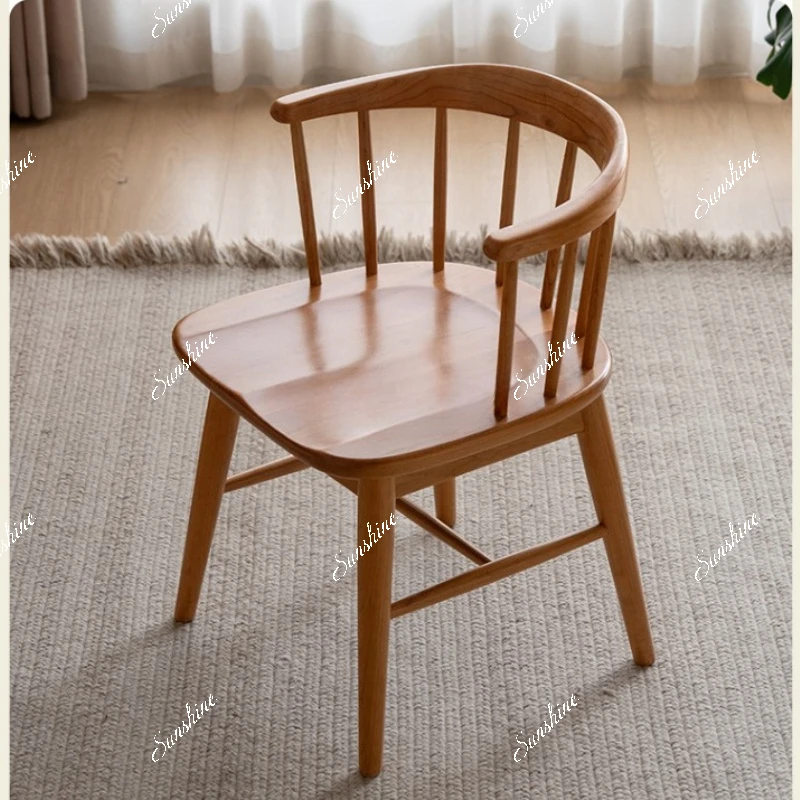 

Solid wood rotating book chair modern simple soft bag back chair household cherry woodXX