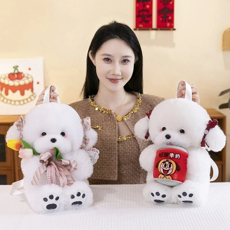 

Рюкзаки Bichon Frise модные и милые с очаровательными домашними животными по бокам Они удобные и легкие женские сумки