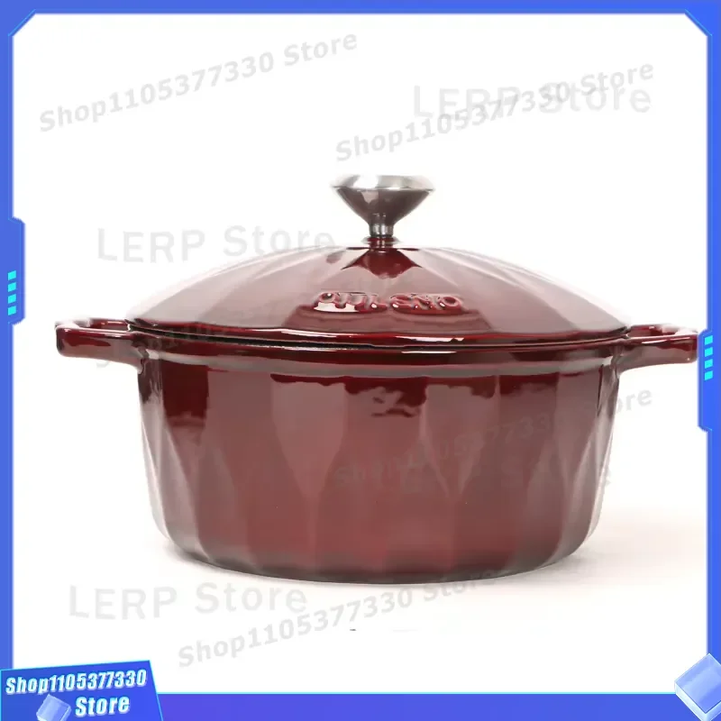Premium Enameled Cast Iron Casserole Pot for Soup and Sauce Cooking Durable Kitchen Cookware Set with Lid Heat Resistant