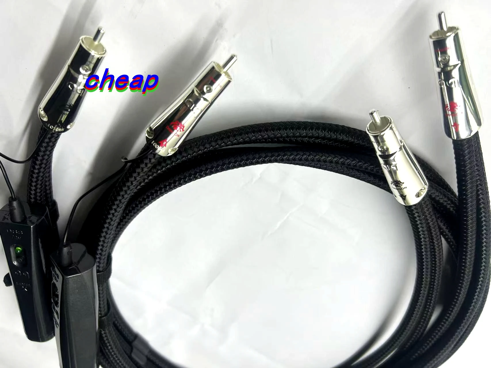 Pair Hi-End Audiophile Dragon RCA Cable PSS Pure Silver HiFi Audio Interconnect Line with Noise-Dissipation System