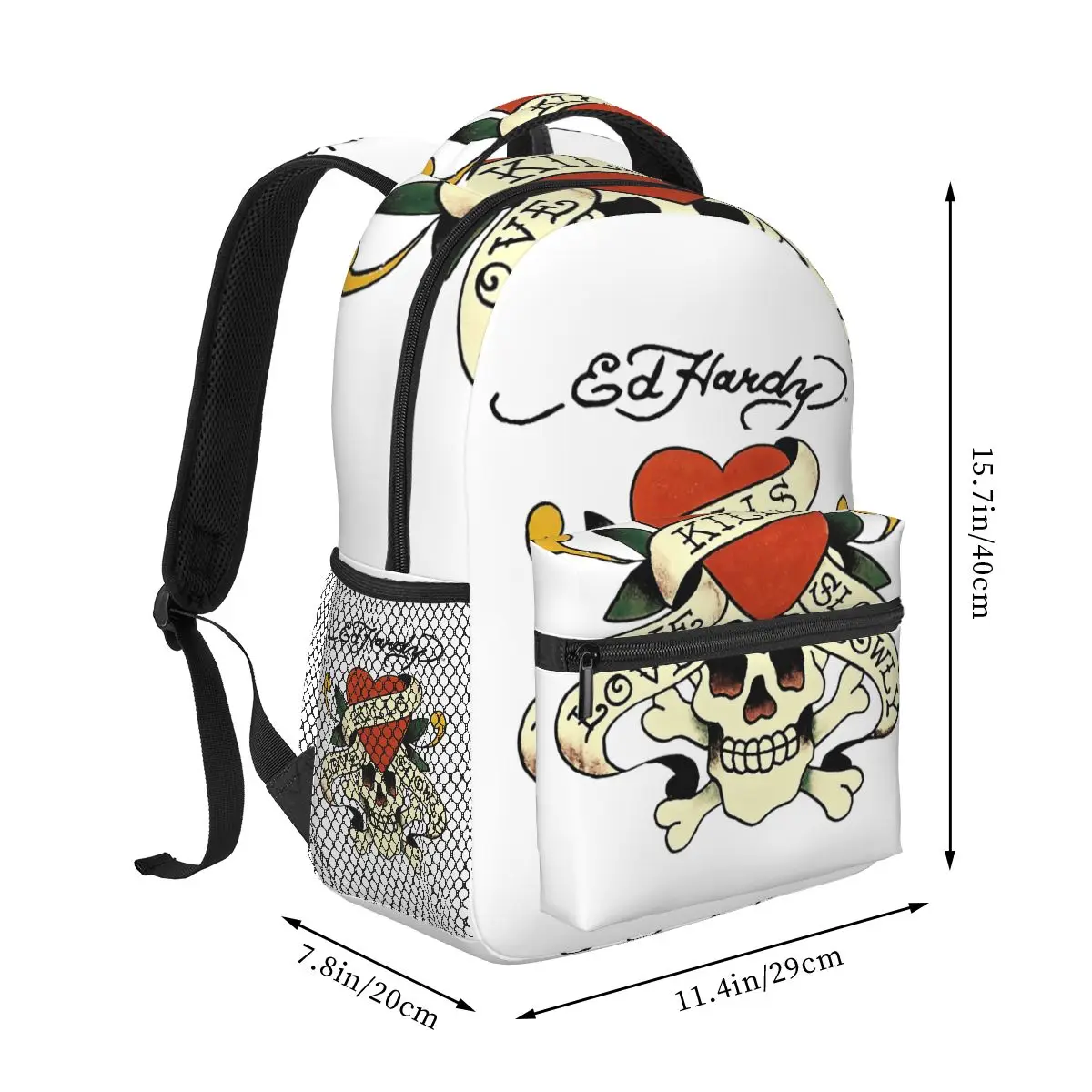 Ed Hardy Love Kills Slowly Backpack Student Boys Girls BookBag Kids School Bag Computer Shoulder Bags for Men Women