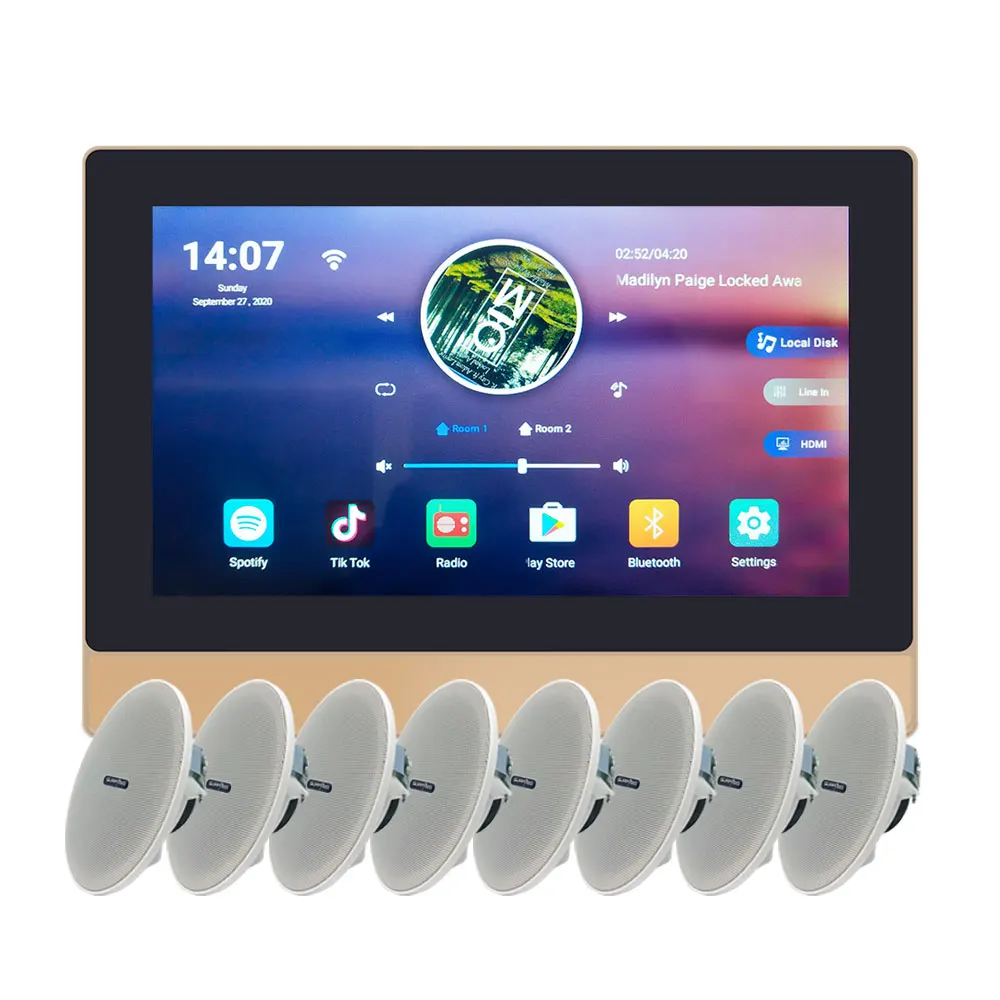 

MSPW7820+CR620 8CH Controller Screen Android 8.1 System Home Amplifier Type Amplifier Board