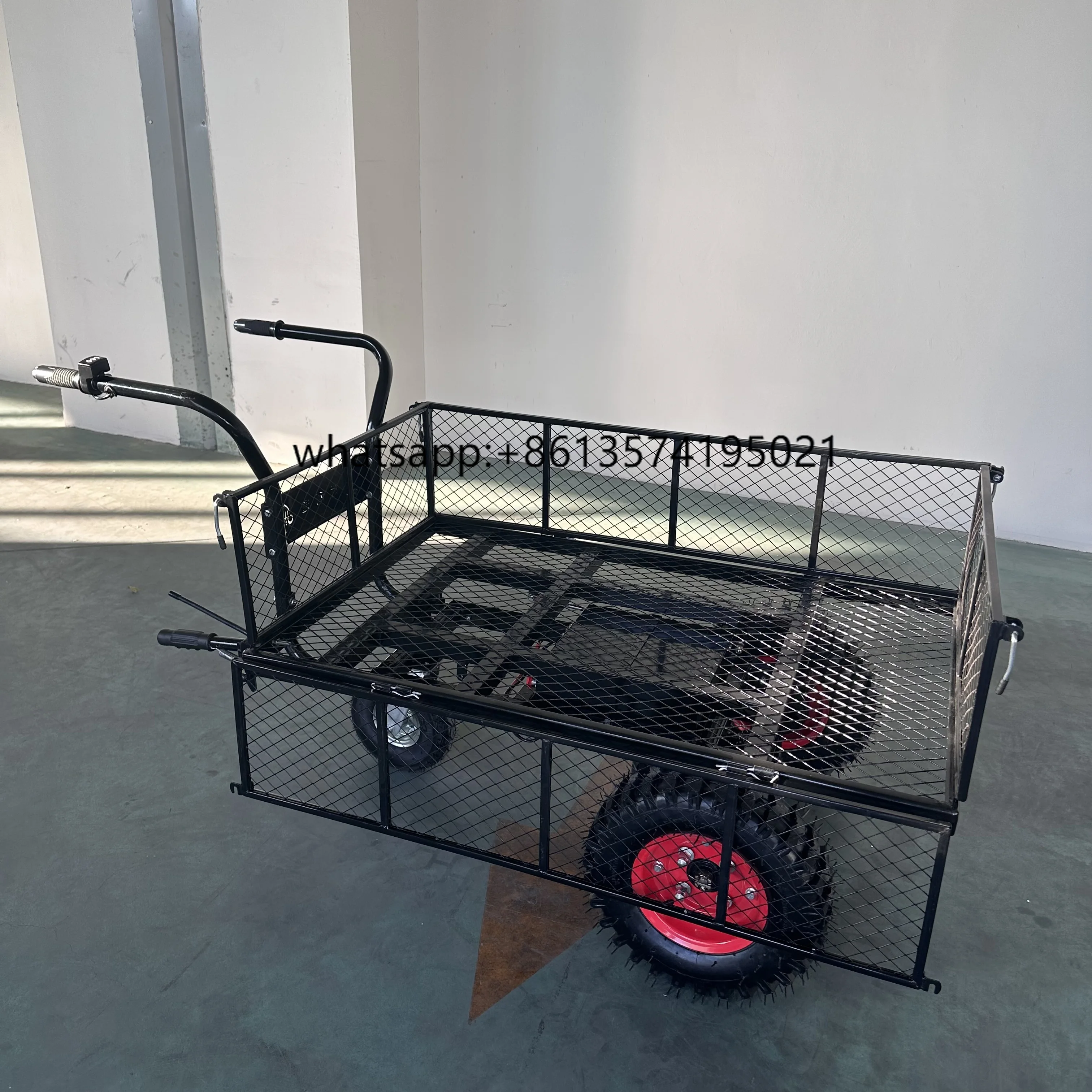 

Utility Dump Mesh Cart Wheelbarrow Power Wagon Heavy Duty for Farm & Garden