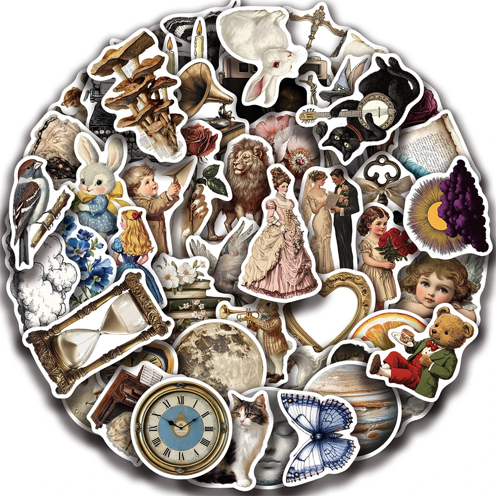 10/30/50 قطعة الفن خمر الجمالية الكرتون الكتابة على الجدران ملصقات الشارات محمول زجاجة ماء دفتر مذكرات الثلاجة لاصقة تزيين #3