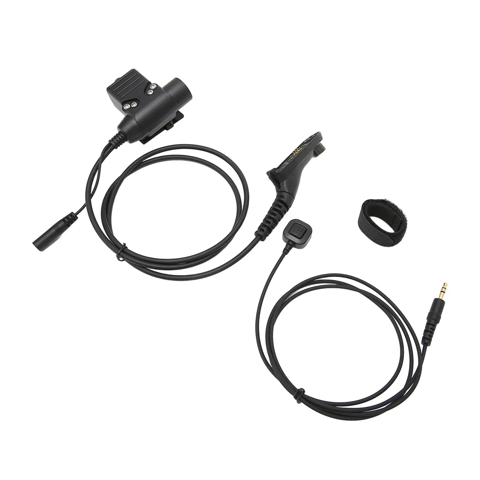 Military D Shape PTT Adapter Earpiece w/ Boom Mic for XIR P8268 P8668 DP4400 DP4800