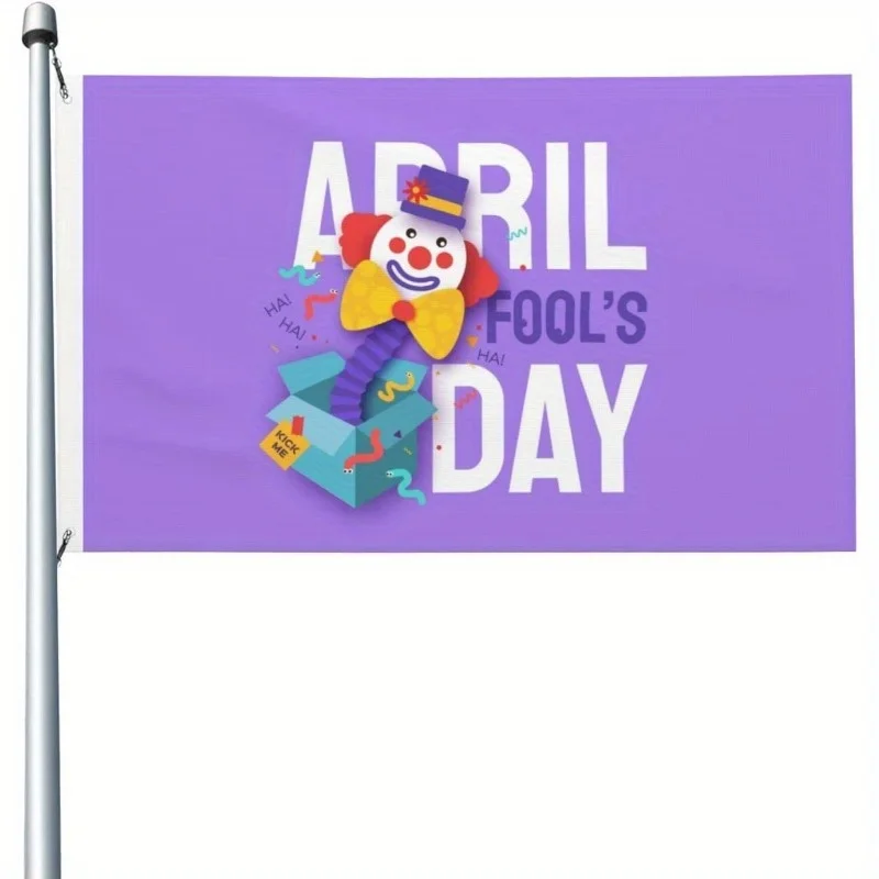 April Fool's Day Clown In The Box Flag Garden Outdoor Welcome Sign Holiday Party Banner