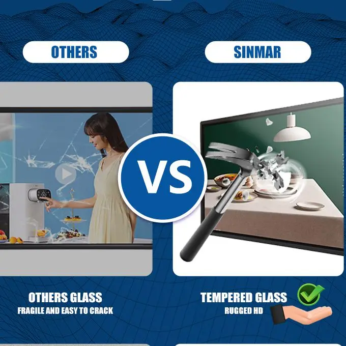 Sinmar 10 13 15 17 19 22 24 27 بوصة شاشة صناعية مدمجة مثبتة على الحائط Win10 J1900 Rs232 شاشة LCD تعمل باللمس