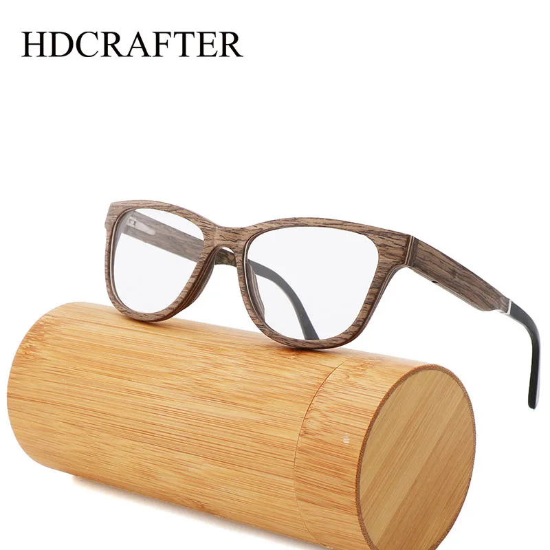 

HDCRAFTER Fashion Real Wood Optical Glasses Frames Women Men Vintage Clear Lens Optical Eyeglasses Frame Prescription Spectacle